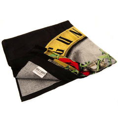 Guns N Roses Towel LKT Sport Large soft to touch velour beach towelBlack towel featuring the Guns N Roses crestVibrant 100% cotton towelOfficial licensed productApprox 140cm x 70cm Beach Towels