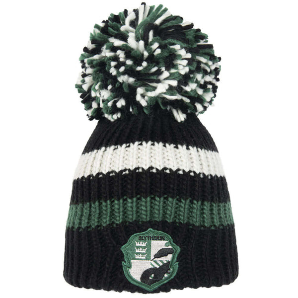 Harry Potter 'Big Bobble Hat' Slytherin LKT Sport Black, Green and White luxury knit hatFeatures an embroidered Slytherin crestWith a giant pompom, iconic with the Big Bobble Hats brandOfficial licensed productWill comfortably fit most adults and children