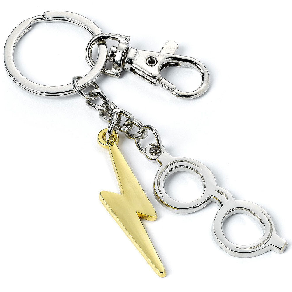 Harry Potter Charm Keyring Lightning Bolt & Glasses LKT Sport Entertainment>Movies>Harry Potter Keychains