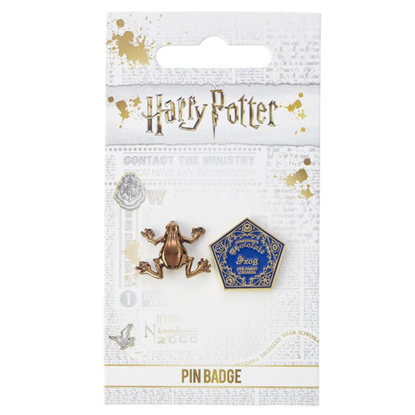 Harry Potter Chocolate Frog Pin Badge LKT Sport Gold coloured and highly detailed enamel pin badges The magical confectionery Chocolate Frog on a butterfly clasp fixing This product is not edible Official licensed product Each badge approx 20mm x 20mm On