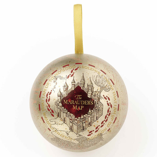 Harry Potter Christmas Gift Bauble Marauders Map LKT Sport Printed tin Christmas bauble decoration with a ribbon hangerMarauders Map design decoration containing a matching Pin BadgeOfficial licensed productBauble approx 8.5cm in diameter Holiday Ornament