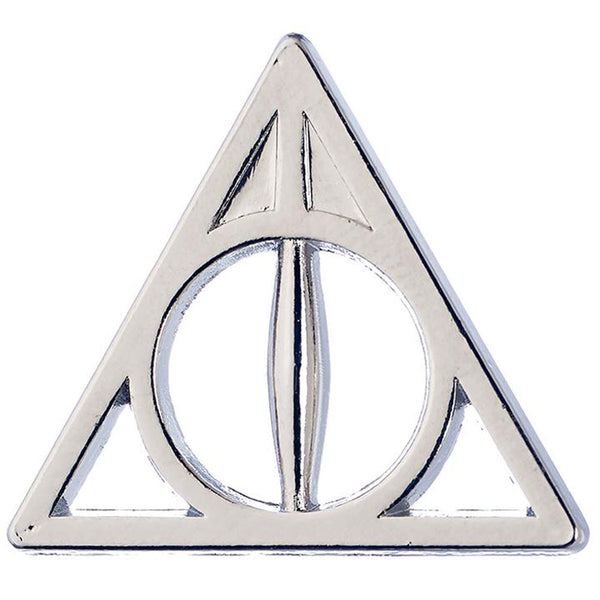 Harry Potter Deathly Hallows Pin Badge LKT Sport Silver coloured highly detailed enamel pin badge The iconic Deathly Hallows symbol on a butterfly clasp fixing Official licensed product Approx 20mm x 20mm On a backing card Brooches & Lapel Pins