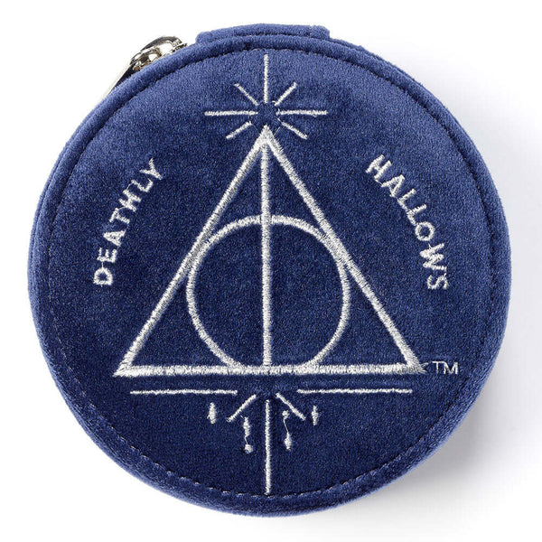 Harry Potter Deathly Hallows Velvet Jewellery Box LKT Sport Store your most treasured trinkets in true magical style with this velvet jewellery boxFeaturing a beautifully embroidered Time TurnerThis luxury box has dedicated compartments for rings, necklac
