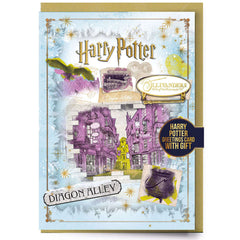 Harry Potter Diagon Alley Greetings Card with Badge LKT Sport Entertainment>Movies>Harry Potter Greeting Cards