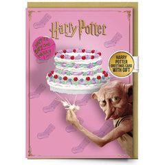 Harry Potter Dobby Greetings Card with Badge LKT Sport Entertainment>Movies>Harry Potter Greeting Cards