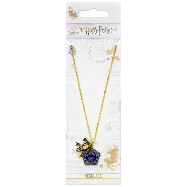 Harry Potter Gold Plated Chocolate Frog Necklace LKT Sport The magical confectionery Chocolate Frog charm on a gold plated necklaceLink chain necklace with a 6cm (2.5in) extender chainOfficial licensed productNecklace approx 40cm (16in)Pendant approx 20mm
