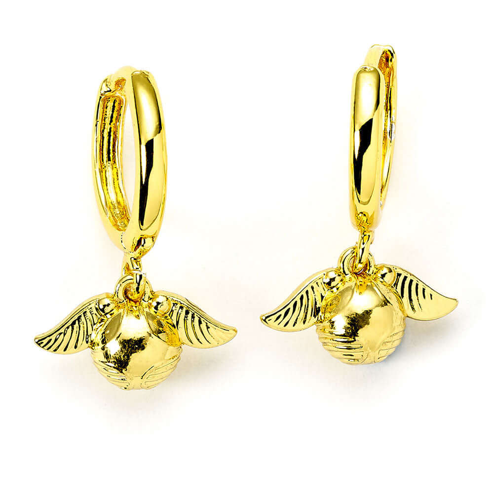 Harry Potter Gold Plated Golden Snitch Hoop Earrings LKT Sport Entertainment>Movies>Harry Potter Earrings