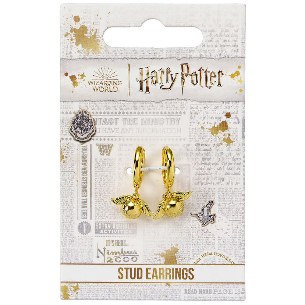 Harry Potter Gold Plated Golden Snitch Hoop Earrings LKT Sport Entertainment>Movies>Harry Potter Earrings