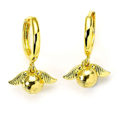 Harry Potter Gold Plated Golden Snitch Hoop Earrings LKT Sport Entertainment>Movies>Harry Potter Earrings
