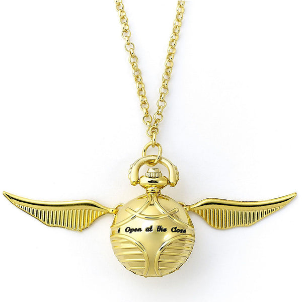 Harry Potter Gold Plated Golden Snitch Watch Necklace LKT Sport Gold plated golden snitch locket watch on a chain Snake necklace with a 25 inch approx chain Official licensed product Necklace approx 40cm (16in) Pendant approx 100mm x 30mm In a gift box Ne
