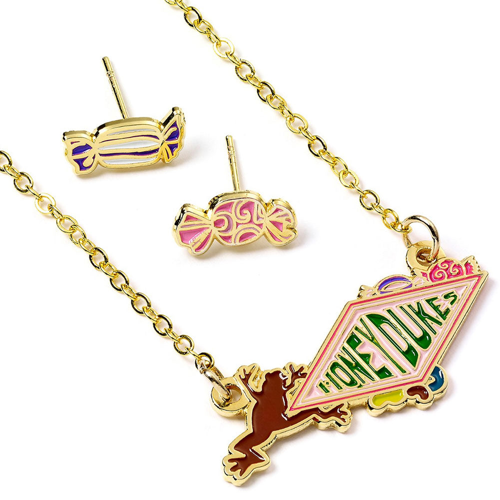Harry Potter Gold Plated Honeydukes Necklace & Earrings LKT Sport Entertainment>Movies>Harry Potter Jewelry Sets