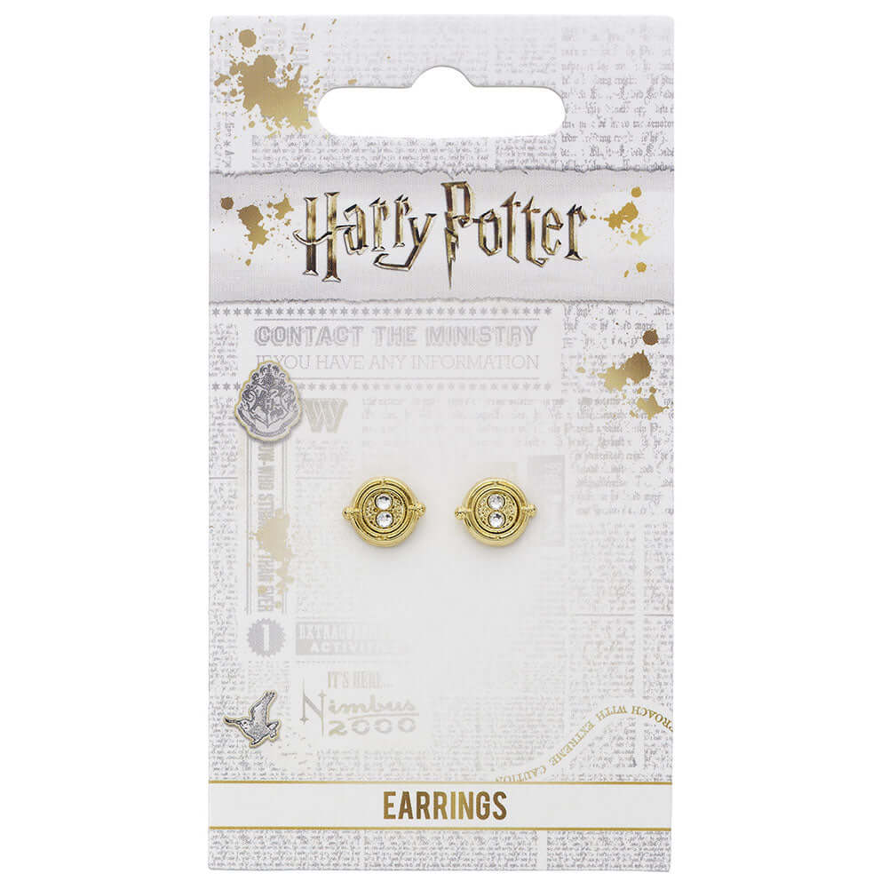 Harry Potter Gold Plated Time Turner Stud Earrings LKT Sport Entertainment>Movies>Harry Potter Earrings