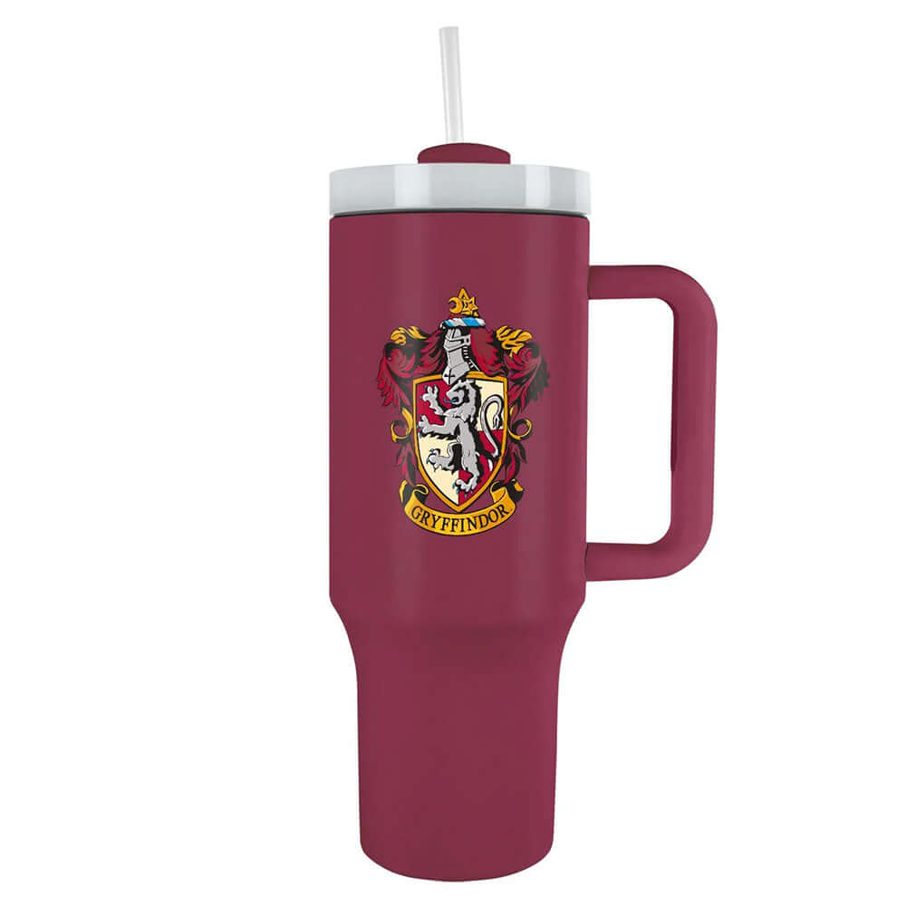 Harry Potter Gryffindor 40oz Tumbler LKT Sport Branded Gryffindor 40oz thermal tumbler, ideal for Harry Potter fans of all agesKeep your drinks hot or cold for hours with double-walled insulationIncludes a soft grip handle for extra comfortWith a sturdy d