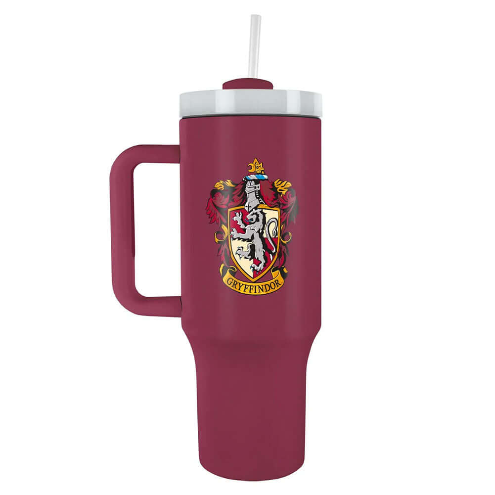 Harry Potter Gryffindor 40oz Tumbler LKT Sport Branded Gryffindor 40oz thermal tumbler, ideal for Harry Potter fans of all agesKeep your drinks hot or cold for hours with double-walled insulationIncludes a soft grip handle for extra comfortWith a sturdy d