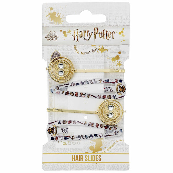 Harry Potter Hair Clips Time Turner LKT Sport Premium hair accessories set2 slides with a Time Turner charm2 clips featuring an icon patternOfficial licensed productEach Clip approx 60mm x 15mmEach Slide approx 65mm x 15mm Claw Clips