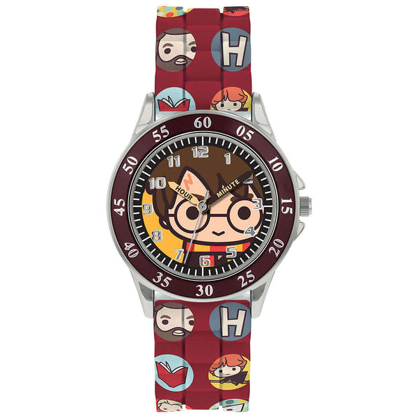 Harry Potter Junior Time Teacher Watch LKT Sport Junior analogue watch with easy read numbers and time teacher handsFeaturing a Chibi Harry dial in metal casingSilicone strap with traditional buckle fasteningManufacturer's 1 year guaranteeOfficial license