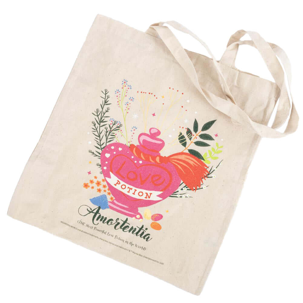 Harry Potter Love Potion Canvas Tote Bag LKT Sport Cream canvas tote bag featuring a vibrant image of the Amortentia Love Potion to one sideMade from 100% Cotton canvas materialOfficial licensed productApprox 41cm x 37cm Tote Bags