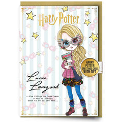 Harry Potter Luna Lovegood Greetings Card with Badge LKT Sport Entertainment>Movies>Harry Potter Greeting Cards