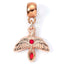 Harry Potter Rose Gold Plated Fawkes Charm LKT Sport Rose gold plated slider charm with highly detailed designFeatures the highly detailed phoenix Fawkes including two red jewels on a charm bailUniversal sized charm compatible with most charm braceletsOff