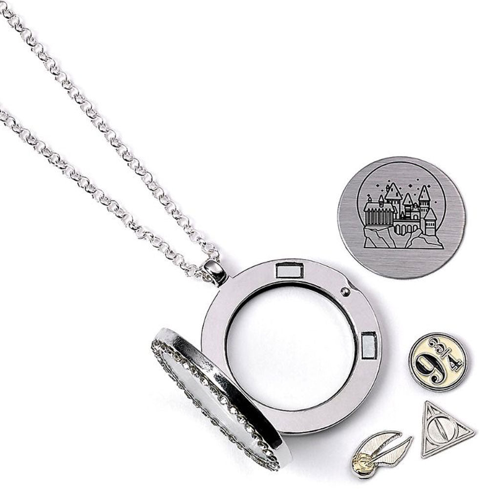 Harry Potter Silver Plated Charm Locket Necklace LKT Sport Entertainment>Movies>Harry Potter Necklaces