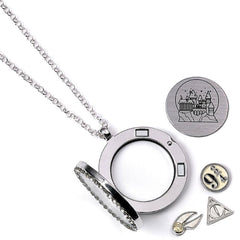 Harry Potter Silver Plated Charm Locket Necklace LKT Sport Entertainment>Movies>Harry Potter Necklaces