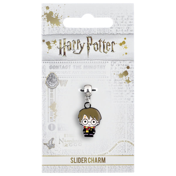 Harry Potter Silver Plated Chibi Harry Charm LKT Sport Silver plated slider charm with highly detailed design Chibi style Harry Potter on a charm bail Universal sized charm compatible with most charm bracelets Official licensed product Approx 20mm x 16mm