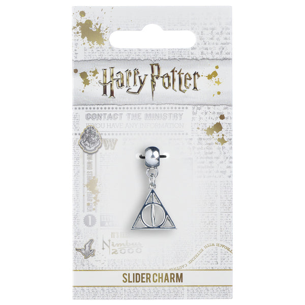 Harry Potter Silver Plated Deathly Hallows Charm LKT Sport Silver plated slider charm with highly detailed design The iconic Deathly Hallows symbol on a charm bail Universal sized charm compatible with most charm bracelets Official licensed product Approx
