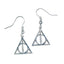 Harry Potter Silver Plated Deathly Hallows Hook Earrings LKT Sport Silver plated hook earrings with highly detailed design The iconic Deathly Hallows symbol on earring hooks Official licensed product Approx 20mm x 20mm On a backing card Earrings