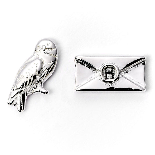 Harry Potter Silver Plated Earring Set CL LKT Sport Silver plated stud earrings set with highly detailed design Features the popular symbols, The Deathly Hallows, Platform 9 & 3 Quarters, Hedwig Owl and The Hogwarts acceptance letter on earring studs Offi