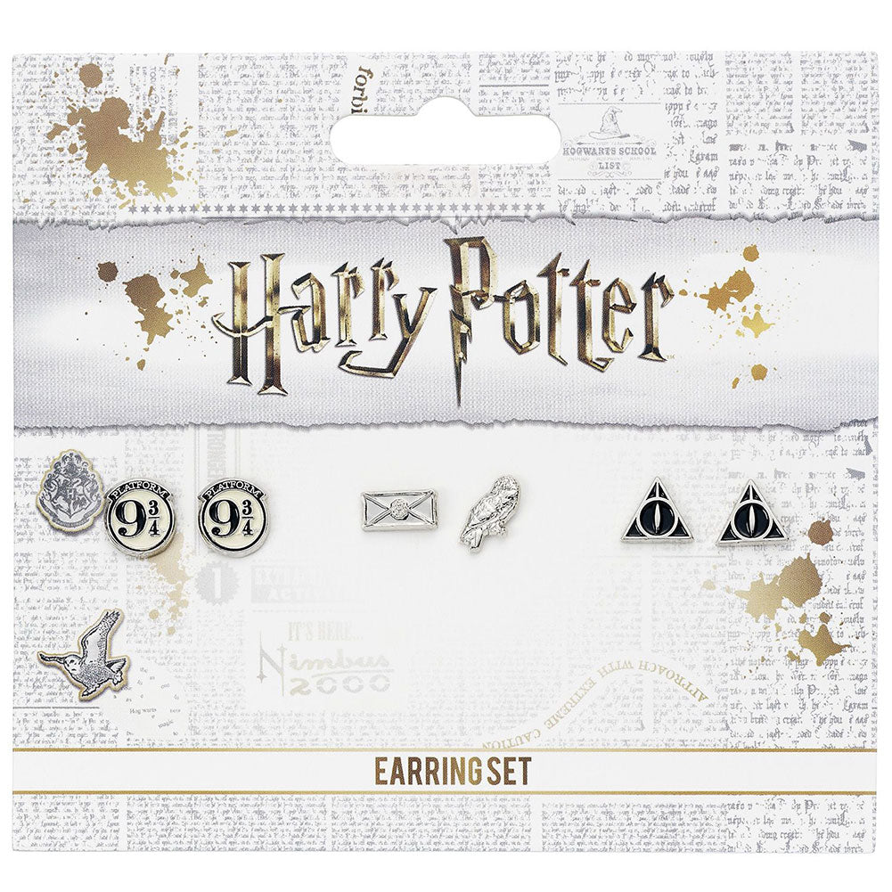 Harry Potter Silver Plated Earring Set CL LKT Sport Entertainment>Movies>Harry Potter Earrings