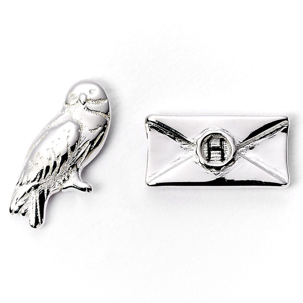 Harry Potter Silver Plated Hedwig Owl & Letter Stud Earrings LKT Sport Entertainment>Movies>Harry Potter Earrings