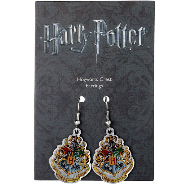 Harry Potter Silver Plated Hogwarts Crest Hook Earrings LKT Sport Silver plated hook earrings with highly detailed design Features the crest of the famous school of witchcraft and wizardry on earring hooks Official licensed product Approx 20mm x 18mm On a