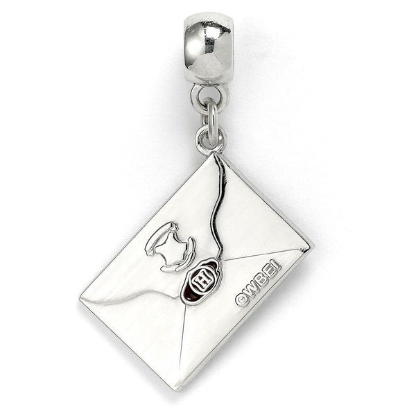 Harry Potter Silver Plated Hogwarts Letter Charm LKT Sport Silver plated slider charm with highly detailed design The Hogwarts acceptance letter, the letter first year students receive upon acceptance into Hogwarts on a charm bail Universal sized charm co