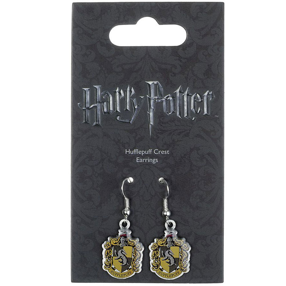 Harry Potter Silver Plated Hufflepuff Hook Earrings LKT Sport Entertainment>Movies>Harry Potter Earrings