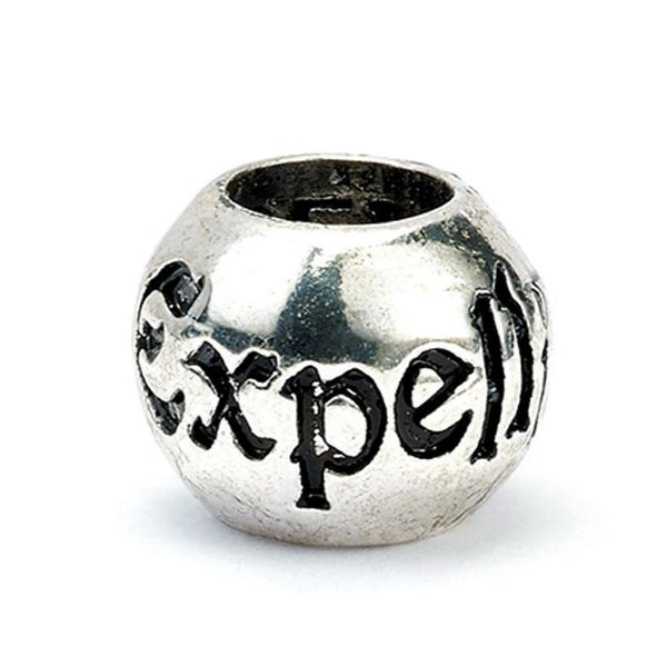 Harry Potter Silver Plated Spell Bead Charm Set LKT Sport Silver plated charm bead set with highly detailed design Features 4 unique spells, Expelliarmus, Stupefy, Alohomora and Obliviate Universal sized charm compatible with most charm bracelets Official