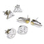Harry Potter Silver Plated Stud Earring Set LKT Sport Silver plated stud earrings set with highly detailed design Features 3 popular symbols, The Deathly Hallows, 9 & 3 Quarters and the Golden Snitch on earring studs Official licensed product Each earring