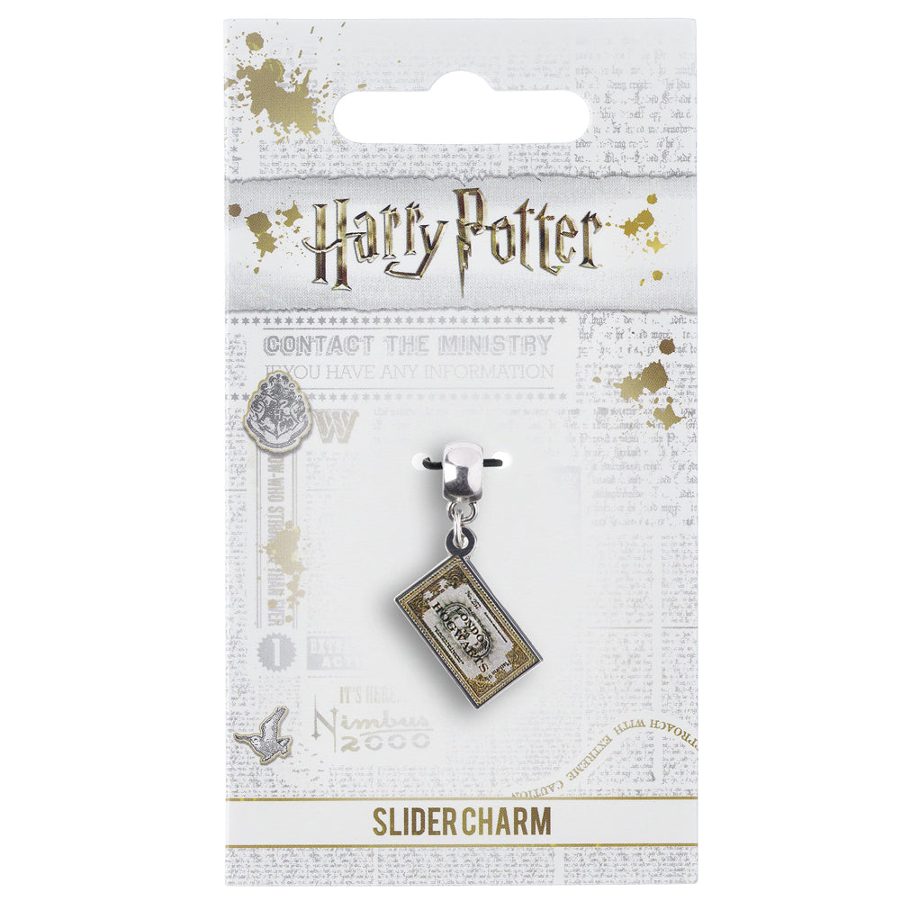 Harry Potter Silver Plated Ticket Charm LKT Sport Silver plated slider charm with highly detailed design The Hogwarts Express ticket on a charm bail Universal sized charm compatible with most charm bracelets Official licensed product Approx 18mm x 10mm On