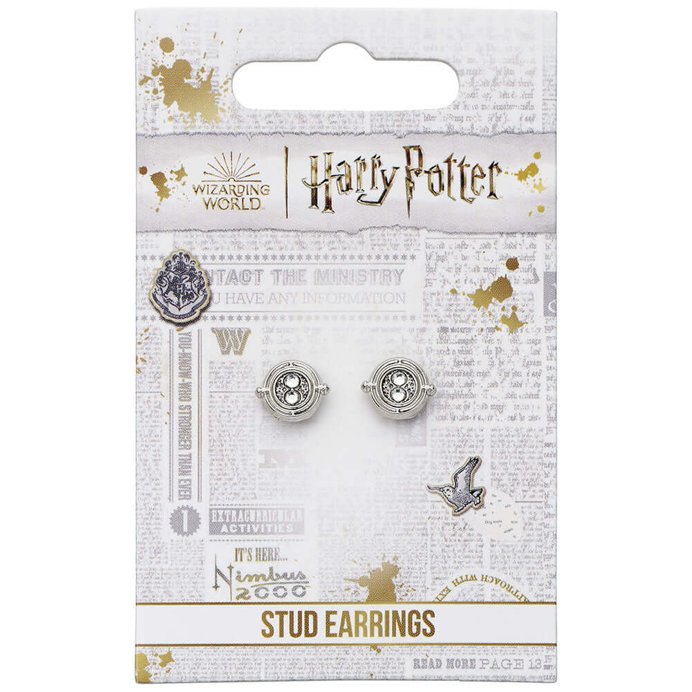 Harry Potter Silver Plated Time Turner Stud Earrings LKT Sport Entertainment>Movies>Harry Potter Earrings