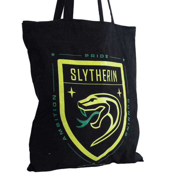 Harry Potter Slytherin Canvas Tote Bag LKT Sport Black canvas tote bag featuring a large vibrant green Slytherin crest to one sideMade from 100% Cotton canvas materialOfficial licensed productApprox 41cm x 37cm Tote Bags