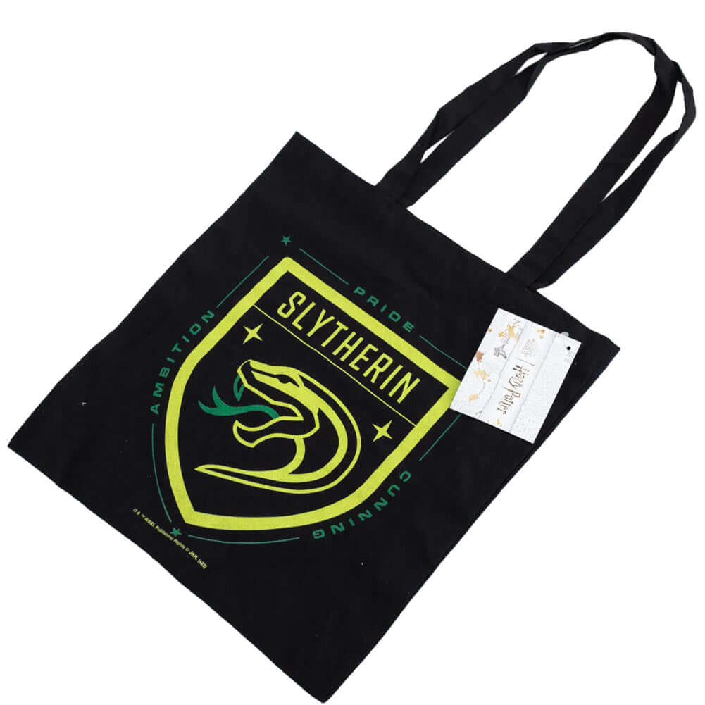 Harry Potter Slytherin Canvas Tote Bag LKT Sport Black canvas tote bag featuring a large vibrant green Slytherin crest to one sideMade from 100% Cotton canvas materialOfficial licensed productApprox 41cm x 37cm Tote Bags