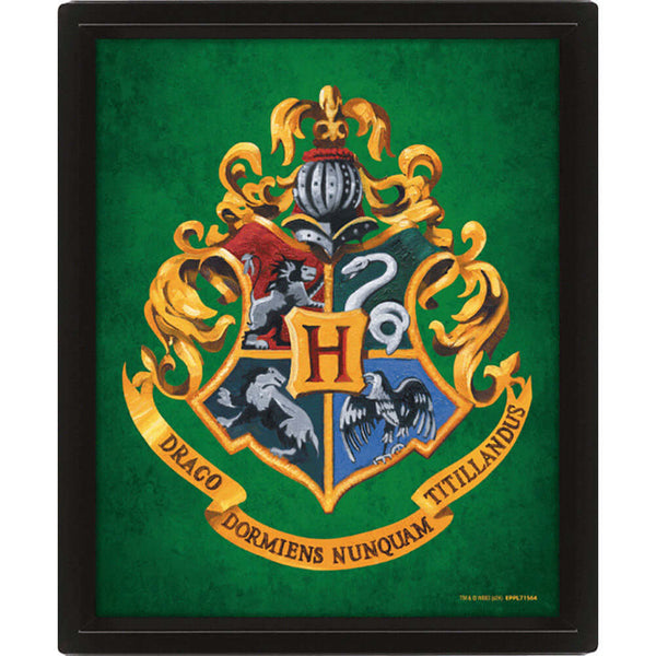 Harry Potter Slytherin Framed 3D Picture LKT Sport Features a moving image of the Slytherin House crest and the Hogwarts crestThis awesome 3D lenticular design gives you two images in oneComes ready to hang in a stylish black frameOfficial licensed produc