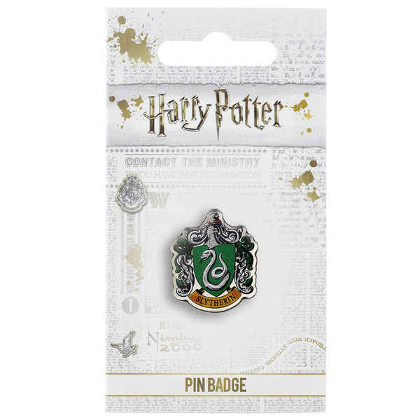 Harry Potter Slytherin Pin Badge LKT Sport Bright, colourful and highly detailed enamel pin badge Features the crest of the famous Hogwarts House, founded by Salazar Slytherin on a butterfly clasp fixing Official licensed product Approx 20mm x 16mm On a b