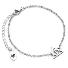 Harry Potter Sterling Silver Deathly Hallows Charm Bracelet LKT Sport Sterling silver bracelet with a Deathly Hallows charmLink chain bracelet with extender chainOfficial licensed productBracelet approx 16cm with a 5cm extender Bracelets