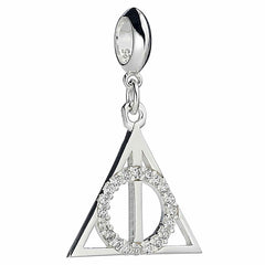 Harry Potter Sterling Silver Deathly Hallows Crystal Charm LKT Sport Entertainment>Movies>Harry Potter Charms & Pendants