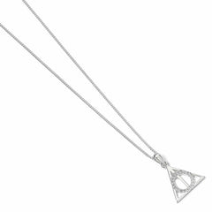 Harry Potter Sterling Silver Deathly Hallows Crystal Necklace LKT Sport Entertainment>Movies>Harry Potter Necklaces