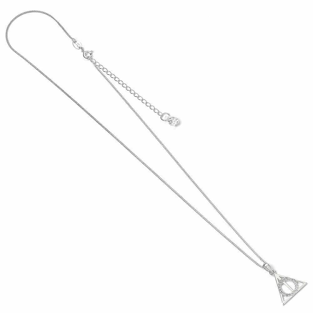 Harry Potter Sterling Silver Deathly Hallows Crystal Necklace LKT Sport Entertainment>Movies>Harry Potter Necklaces
