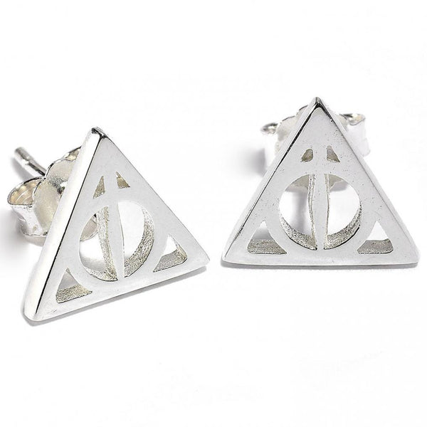 Harry Potter Sterling Silver Deathly Hallows Stud Earrings LKT Sport Sterling silver stud earrings with highly detailed design The iconic Deathly Hallows symbol on earring studs Official licensed product Approx 20mm x 20mm Presented in a luxury gift box E