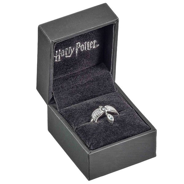 Harry Potter Sterling Silver Diadem Crystal Ring Small LKT Sport Sterling silver ring featuring an iconic Harry Potter designSterling Silver diadem with pale blue crystals and a moveable drop tail featherOfficial licensed productRing size J Rings
