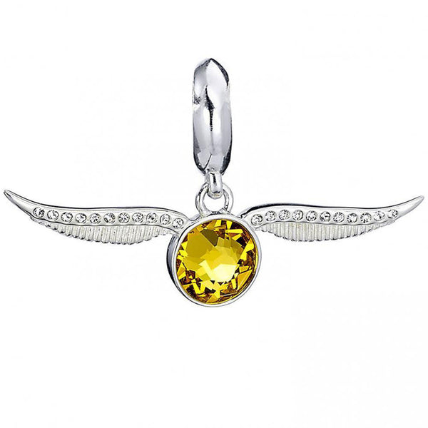 Harry Potter Sterling Silver Golden Snitch Crystal Charm LKT Sport Sterling silver slider charm with highly detailed design Featuring the iconic quidditch game deciding Golden Snitch embellished with crystals Universal sized charm compatible with most cha