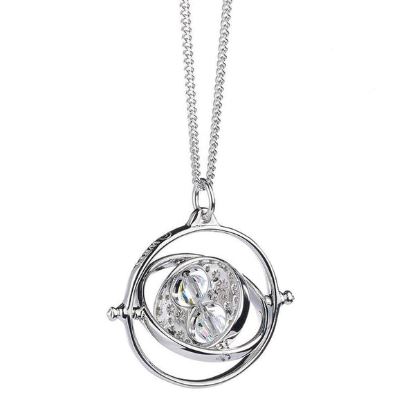 Harry Potter Sterling Silver Time Turner Crystal Necklace LKT Sport Time Turner spinning charm on a sterling silver necklace The charm is embellished with crystals Official licensed product Necklace approx 46cm (18in) Pendant approx 15mm x 15mm Presented